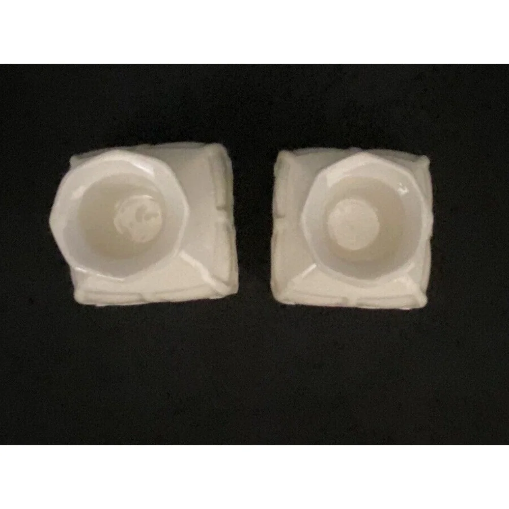 Vtg Pair Erphila Czechoslovakia Candle Holders‎ Ivory Ceramic 2.5